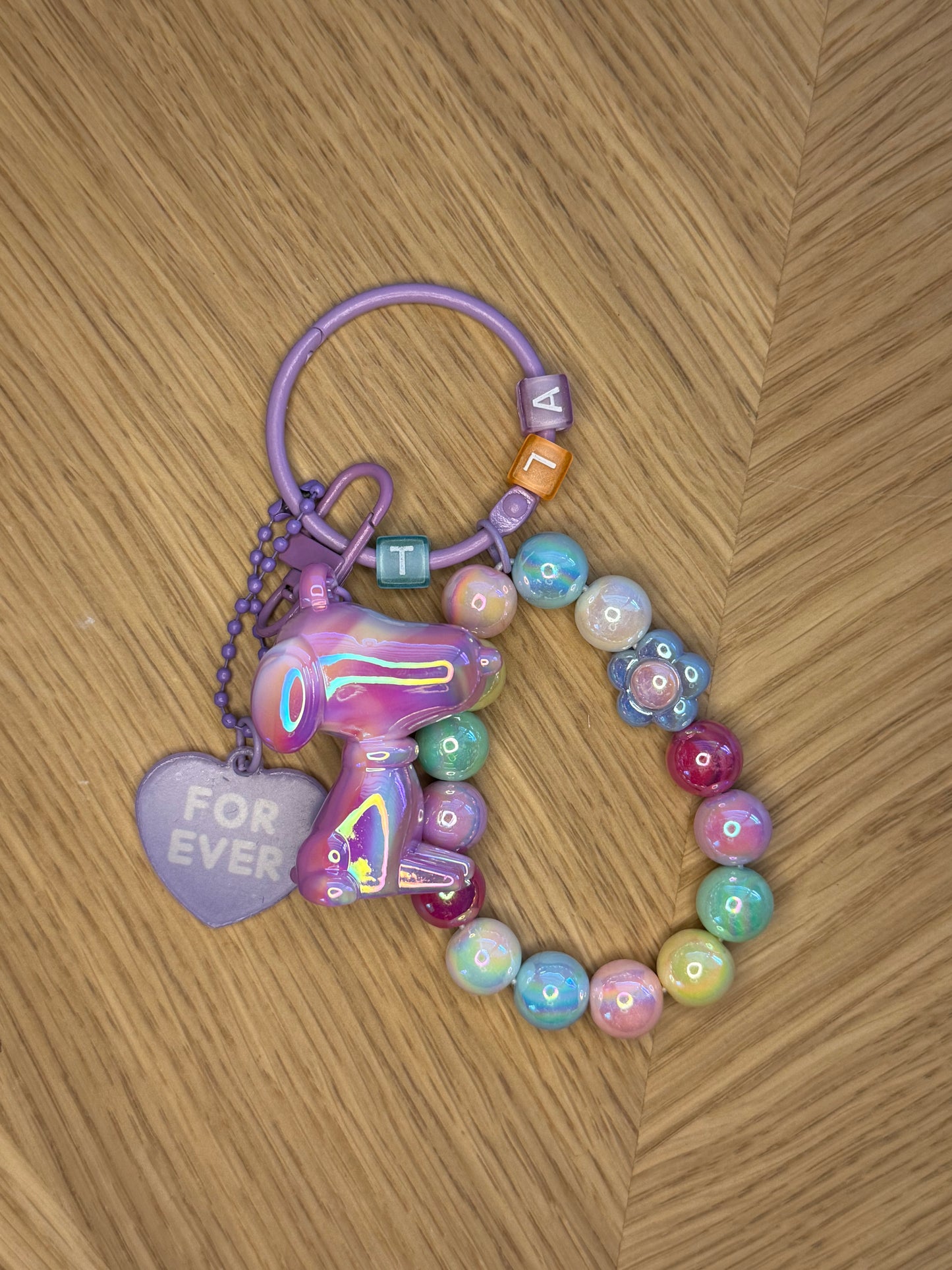 Beaded Dog Keychain